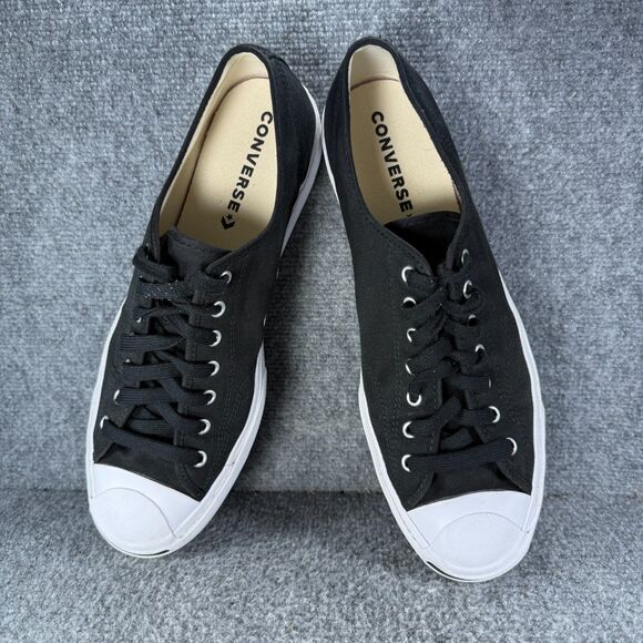 Converse Jack Purcell Mens 13 Shoes Black White Low Top Casual Sneakers - Picture 9 of 12